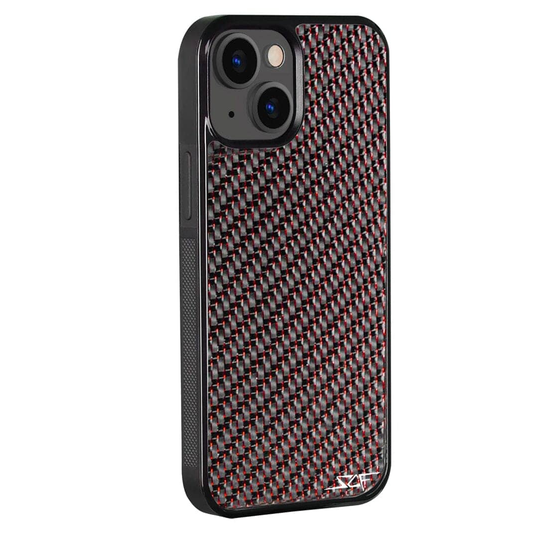 Kies-Motorsports Simply Carbon Fiber iPhone | Red Lace Carbon Fiber Case | CLASSIC Series iPhone 15 Plus