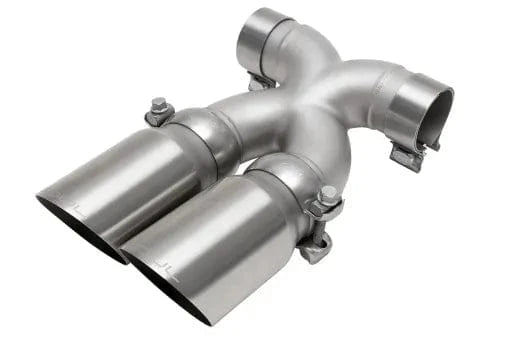 Kies-Motorsports Soul Performance Porsche 987.2 / 981 Cayman / Boxster Bolt-On X-Pipe With Tips - Slash Cut Single Wall Slash Cut Single Wall / Brushed