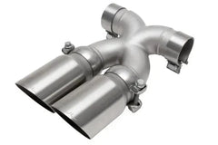 Kies-Motorsports Soul Performance Porsche 987.2 / 981 Cayman / Boxster Bolt-On X-Pipe With Tips - Slash Cut Single Wall Tips Slash Cut Single Wall / Brushed