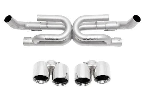 Kies-Motorsports Soul Performance Porsche 991.2 Carrera (without PSE) Performance Exhaust System with Anti-Drone Tubes / Base Model / Polished Chrome