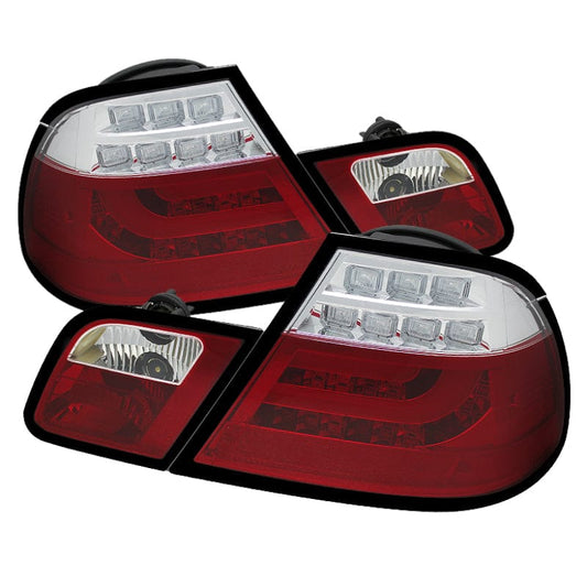 Kies-Motorsports SPYDER Spyder BMW E46 00-03 2Dr Coupe Light Bar LED Tail Lights Red Clear ALT-YD-BE4600-LBLED-RC