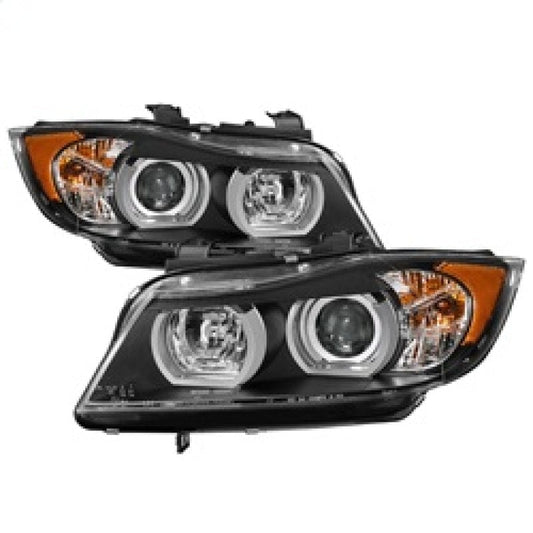 Kies-Motorsports SPYDER Spyder BMW E90 3-Series 06-08 4DR Headlights - Halogen Model Only - Black PRO-YD-BMWE9005V2-AM-BK