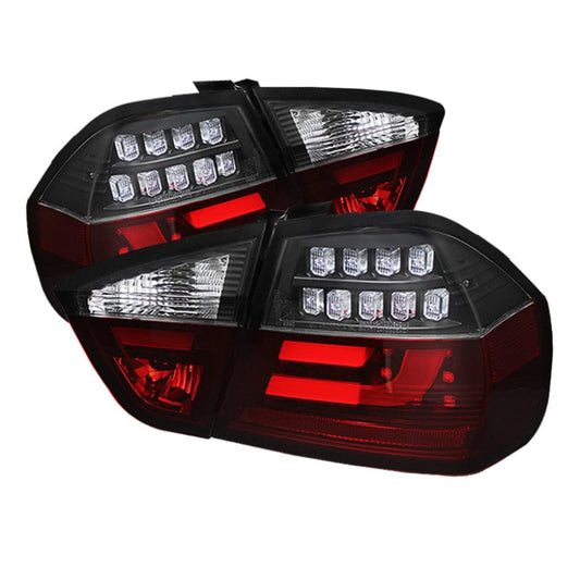 Kies-Motorsports SPYDER Spyder BMW E90 3-Series 06-08 4Dr LED Indicator LED Tail Lights Blk ALT-YD-BE9006-LBLED-G2-BK