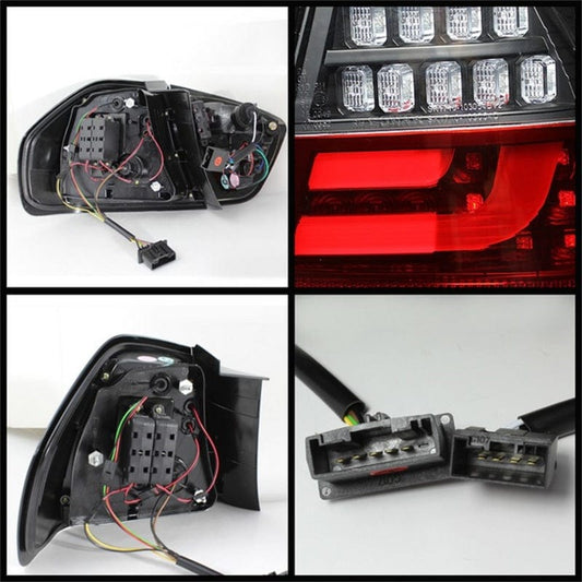Kies-Motorsports SPYDER Spyder BMW E90 3-Series 06-08 4Dr LED Indicator LED Tail Lights Blk ALT-YD-BE9006-LBLED-G2-BK