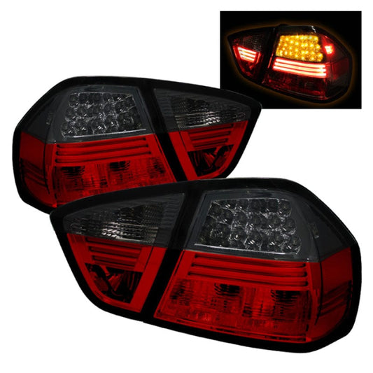Kies-Motorsports SPYDER Spyder BMW E90 3-Series 06-08 4Dr LED Tail Lights Red Smoke ALT-YD-BE9006-LED-RS
