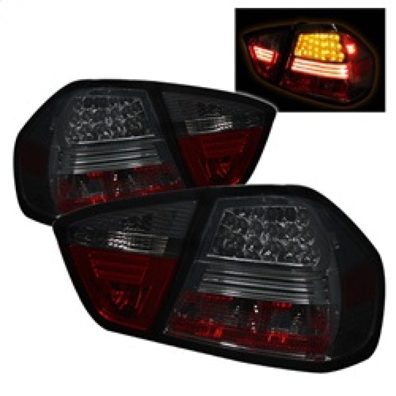 Kies-Motorsports SPYDER Spyder BMW E90 3-Series 06-08 4Dr LED Tail Lights Smoke ALT-YD-BE9006-LED-SM