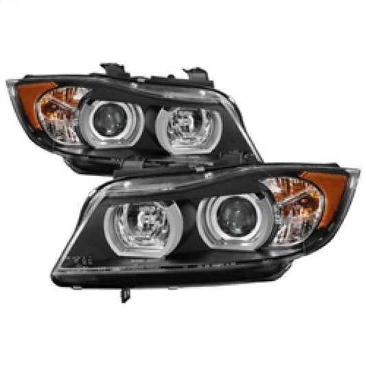 Kies-Motorsports SPYDER Spyder BMW E90 3-Series 06-08 4DR V2 Headlights - HID Only - Black PRO-YD-BMWE9005V2-HID-DRL-BK