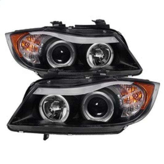 Kies-Motorsports SPYDER Spyder BMW E90 3-Series 06-08 Projector LED Halo Amber Reflctr Rplc Bulb Blk PRO-YD-BMWE9005-AM-BK