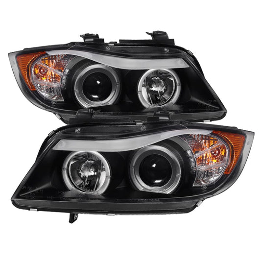 Kies-Motorsports SPYDER Spyder BMW E90 3-Series 06-08 Projector LED Halo Amber Reflctr Rplc Bulb Blk PRO-YD-BMWE9005-AM-BK