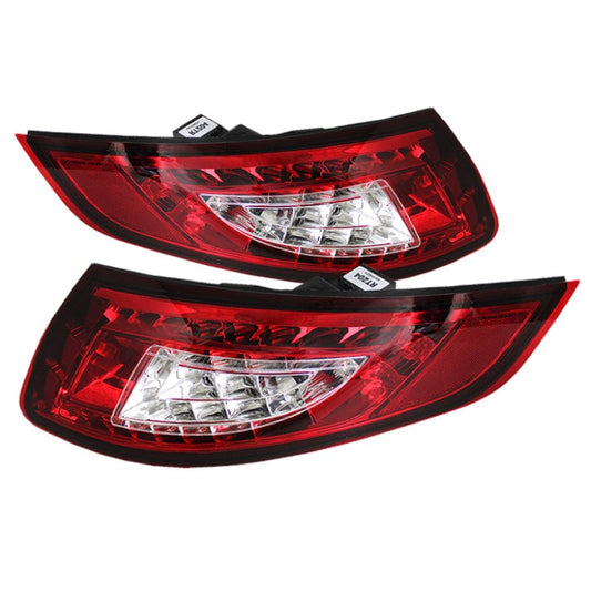 Kies-Motorsports SPYDER Spyder Porsche 997 05-08 LED Tail Lights Red Clear ALT-YD-P99705-LED-RC