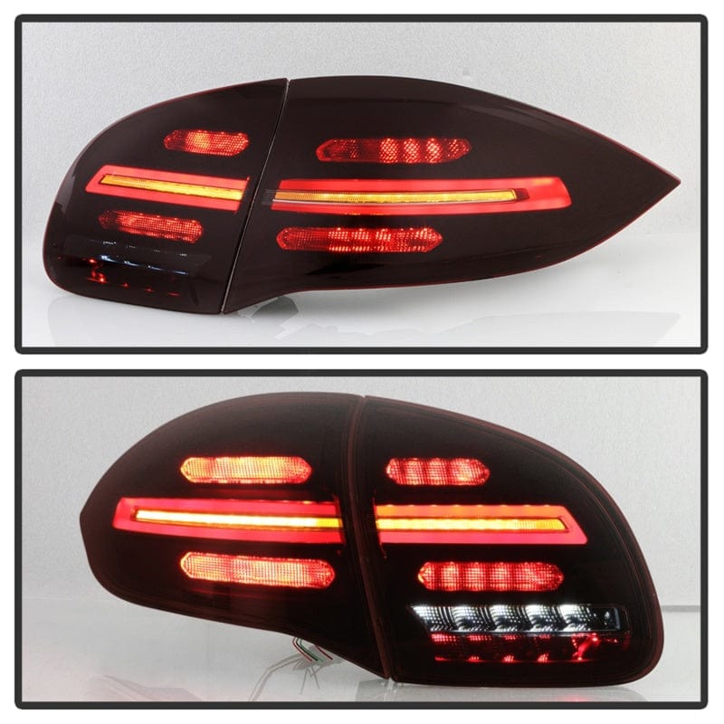 Kies-Motorsports SPYDER Spyder Porsche Cayenne 958 11-14 LED Tail Lights - Sequential Signal - Red Smoke