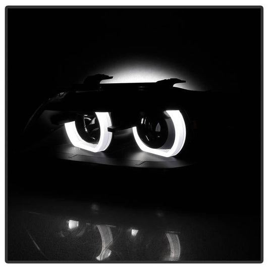 Kies-Motorsports SPYDER xTune 06-08 BMW 3-Series E90 4dr Projector Headlights - Halogen - DRL - Black (PRO-JH-BE9006-FL-BK)