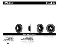 Kies-Motorsports Stoptech StopTech 00-03 BMW M5 (E39) Slotted & Drilled Left Rear Rotor