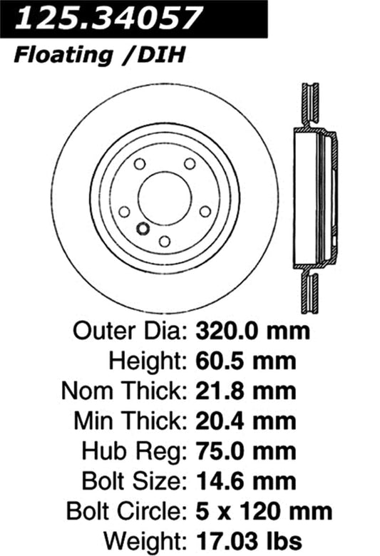 Kies-Motorsports Stoptech Stoptech 01-06 BMW 330Ci/02-05 330i/330xi Cryo Rear Premium High-Carbon Rotor