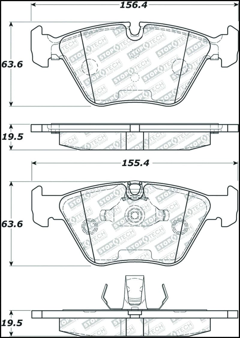 Kies-Motorsports Stoptech StopTech 06-08 BMW M3/Z4 Street Select Brake Pads w/Hardware - Front