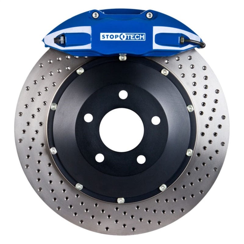 Kies-Motorsports Stoptech StopTech 06-09 BMW M5/M6 Rear Big Brake Kit Blue ST-41 Calipers Drilled 380x32mm Rotors