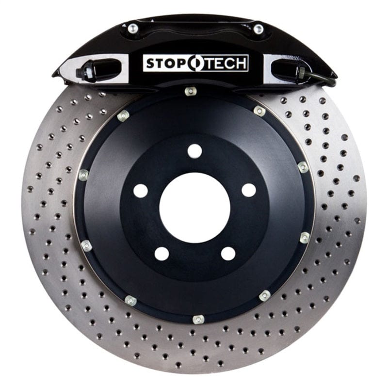 Kies-Motorsports Stoptech StopTech BBK 01-07 BMW M3 (E46) Rear 4 Piston ST-40 355x32mm Black Calipers Drilled Two Piece Rotors