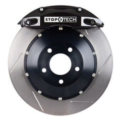 Kies-Motorsports Stoptech StopTech BBK 06-07 BMW 330 Series Rear 345x28 Black ST-40 Calipers Slotted Rotors Pads and SS Lines