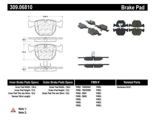 Kies-Motorsports Stoptech StopTech Performance 00-04 BMW M5 E39 / 00-06 X5 / 03-05 Range Rover HSE Front Brake Pads