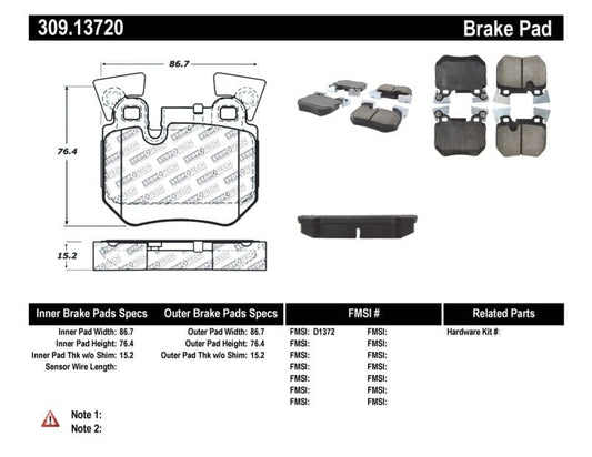 Kies-Motorsports Stoptech StopTech Performance 08-09 BMW 128i/135i Coupe Rear Brake Pads