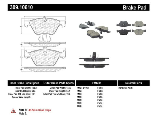 Kies-Motorsports Stoptech StopTech Performance 12 BMW X1 / 09-13 Z4 / 06 325 Series (Exc E90) Front Brake Pads