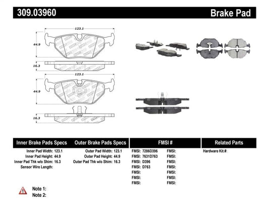 Kies-Motorsports Stoptech StopTech Performance 87-99 BMW M3 / 89-93 M5 / 98-02 Z3 Rear Street Performance Brake Pads