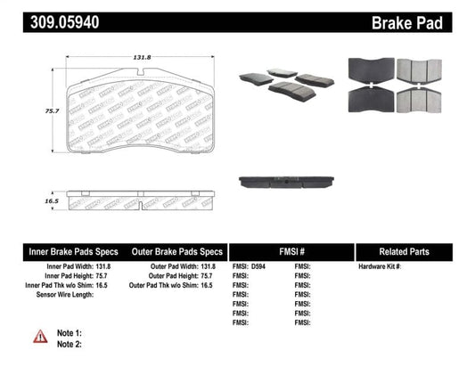 Kies-Motorsports Stoptech StopTech Performance 92-98 Porsche 911 Front Brake Pads