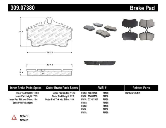 Kies-Motorsports Stoptech StopTech Performance 97-04 Porsche Boxster / 00-08 Boxster S / 98-08 911 Rear Brake Pads