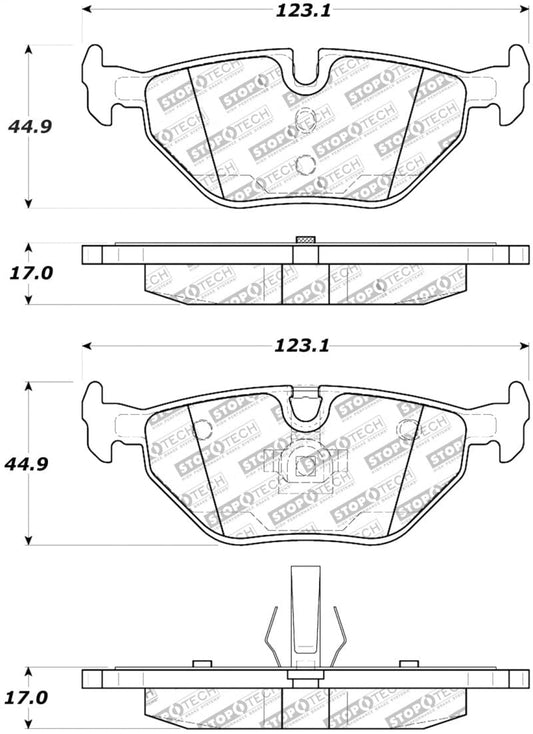Kies-Motorsports Stoptech StopTech Street Touring 01-02 BMW Z3 / 03-09 Z4 / 10/90-07 3 Series Rear Brake Pads
