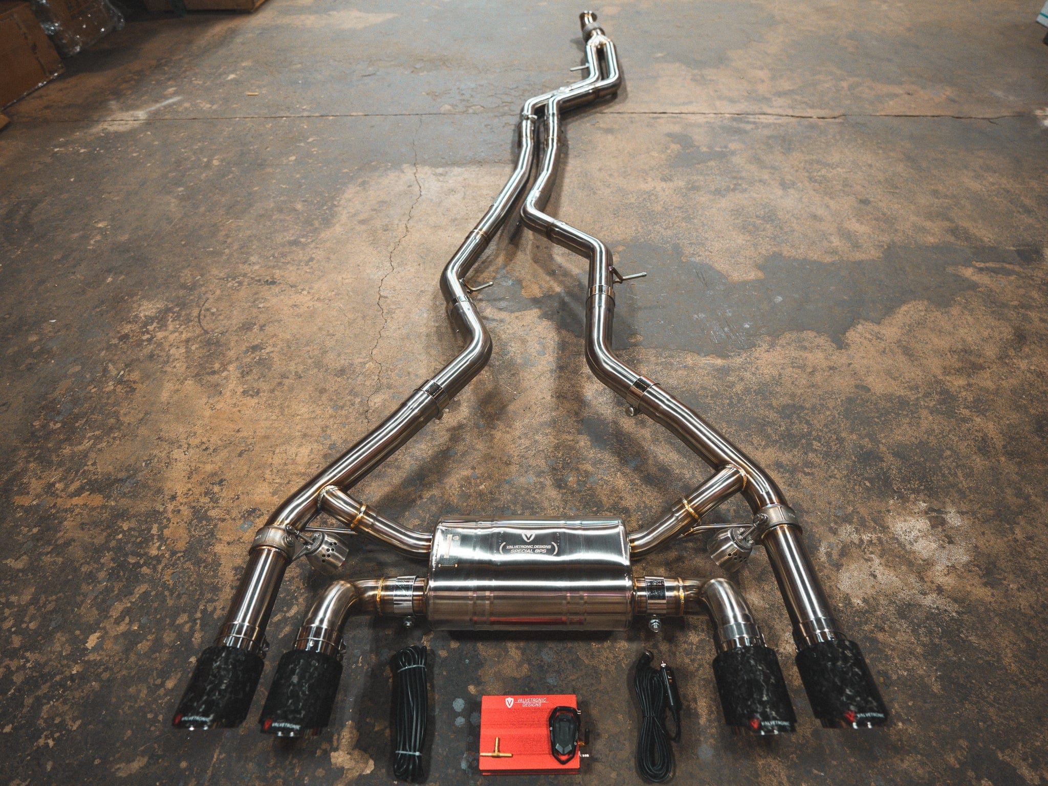 Kies-Motorsports Valvetronic Designs BMW F87 M2 Valved Sport Exhaust System (N55) (4) Forged Carbon Fiber (3.5 outlet)