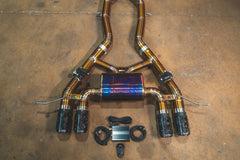 Kies-Motorsports Valvetronic Designs BMW G8x M3 / M4 Valved Sport Exhaust System AXLEBACK / GRADE 5 TITANIUM / (4) FORGED CARBON FIBER (3.5 OUTLET)