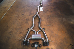 Kies-Motorsports Valvetronic Designs BMW G8x M3 / M4 Valved Sport Exhaust System FULL SYSTEM EQUAL LENGTH (CATBACK) / BRUSHED T304 STAINLESS STEEL / (4) BRUSHED STEEL (3.5 OUTLET)