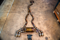Kies-Motorsports Valvetronic Designs BMW M240i G42 Valved Sport Exhaust System Burnt Grade 5 Titanium / Brushed Steel