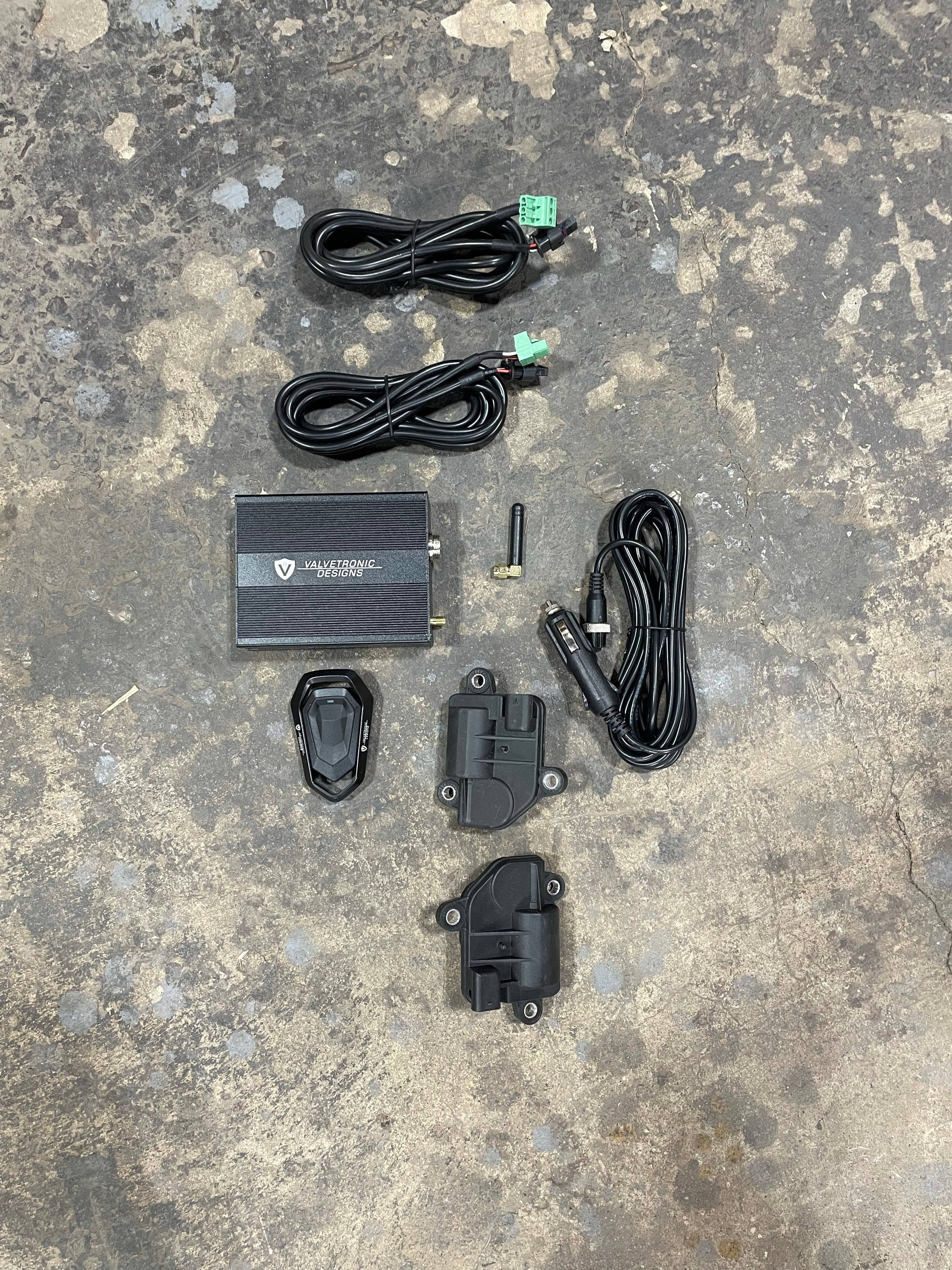 Kies-Motorsports Valvetronic Designs Electronic Exhaust Valve Control Kit 2 Valve Actuators + 2 Valve to controller wires