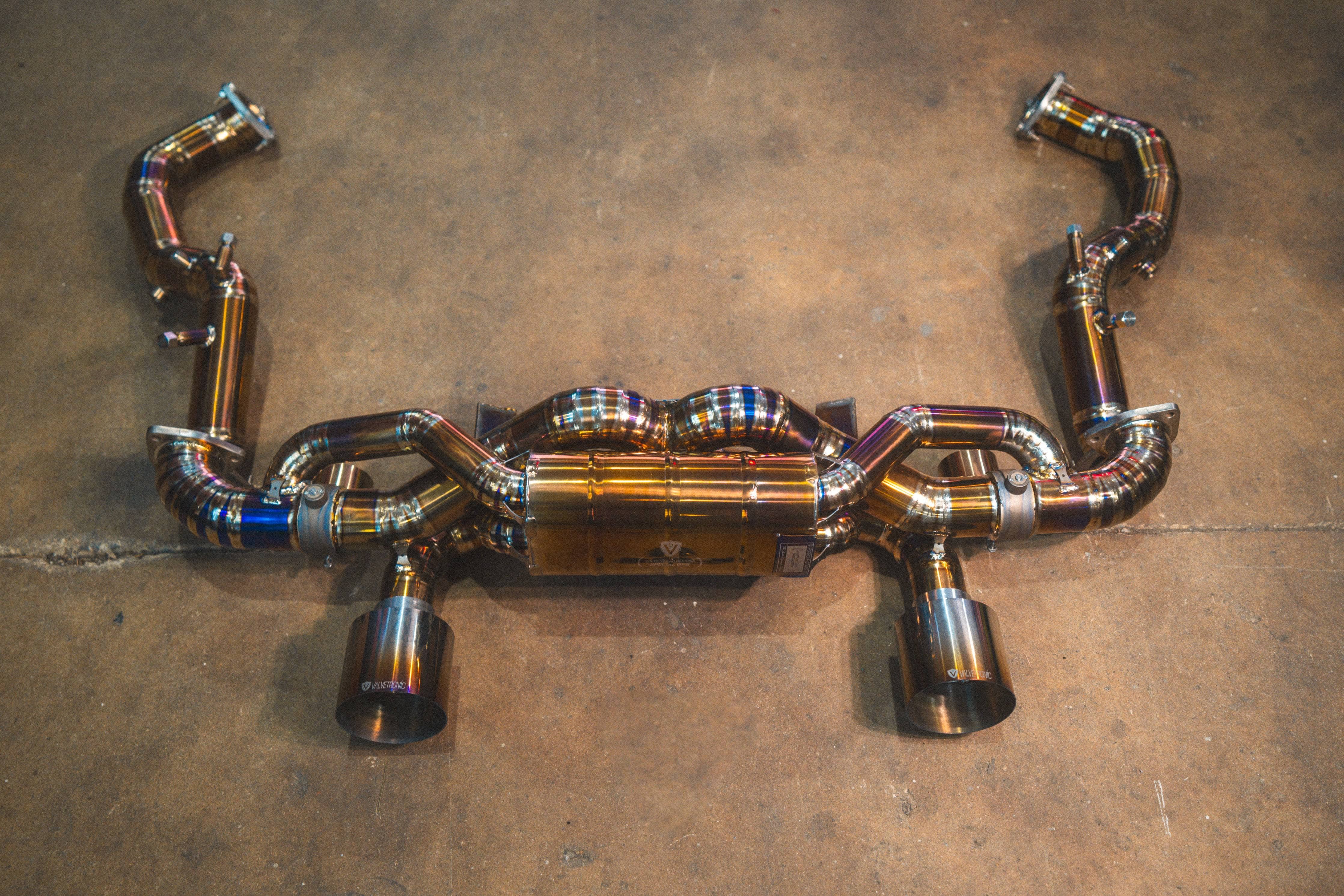 Kies-Motorsports Valvetronic Designs Valvetronic Valved Sport Exhaust System for Porsche 718 GT4RS/Spyder RS Rear section + Over Axle pipes / Reuse OEM Tips