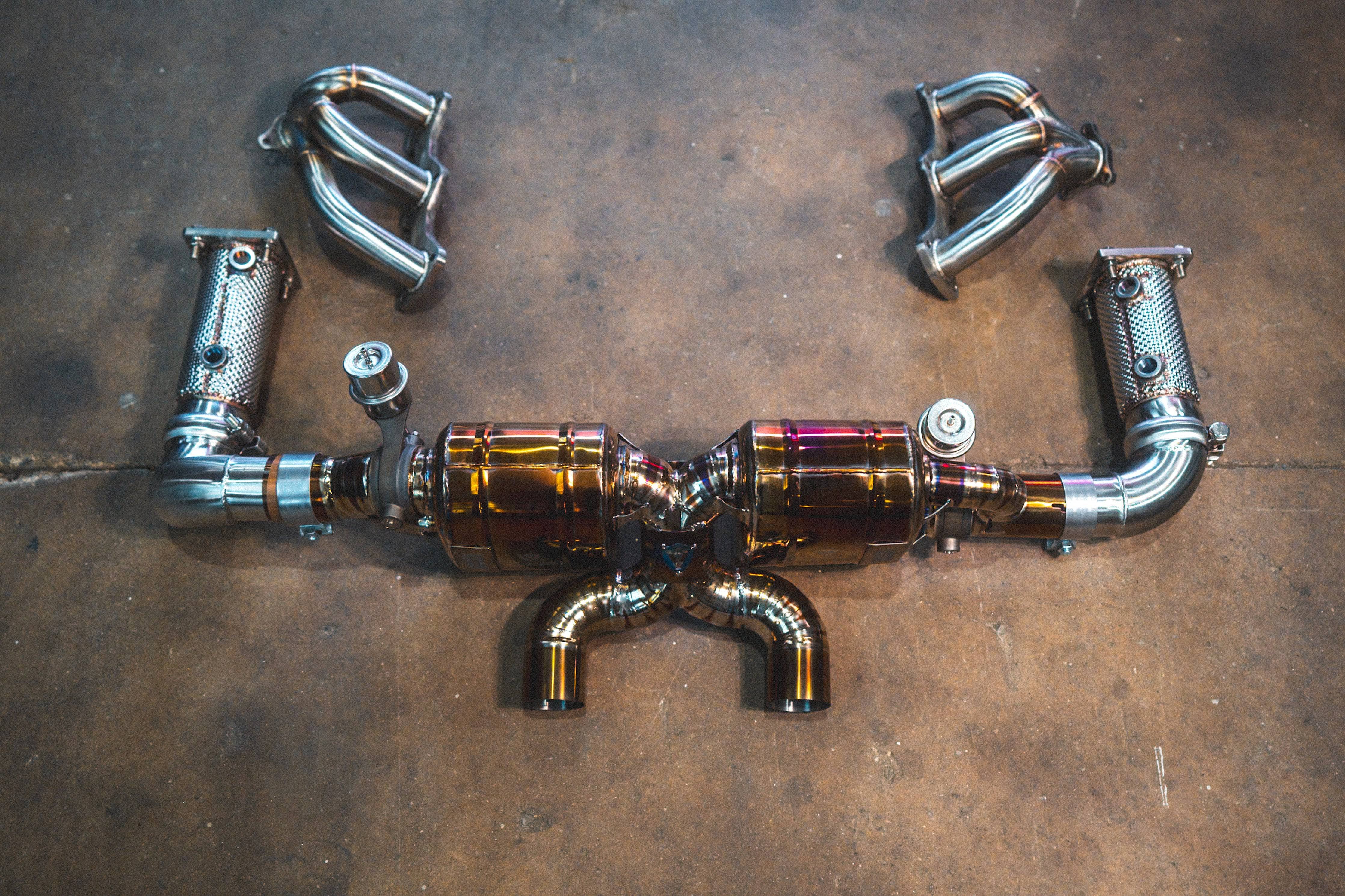 Kies-Motorsports Valvetronic Designs Valvetronic Valved Sport Exhaust System for Porsche 991.2 Carrera '+ Race Free Flow Pipes and Headers / Grade 5 Titanium