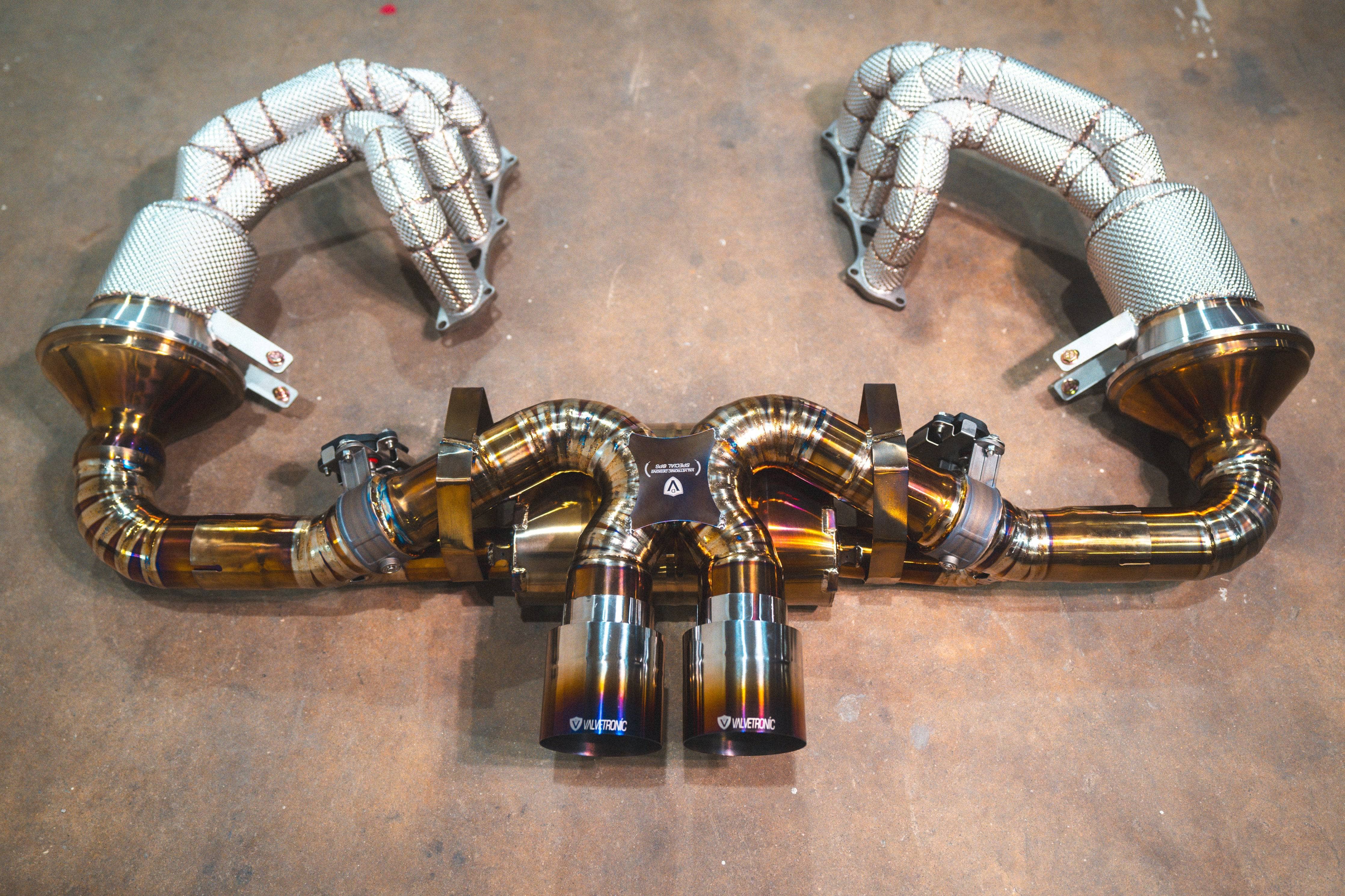 Kies-Motorsports Valvetronic Designs Valvetronic Valved Sport Exhaust System for Porsche 992 GT3/RS Valved Package / '+ RACE Free Flow headers / Grade 5 titanium