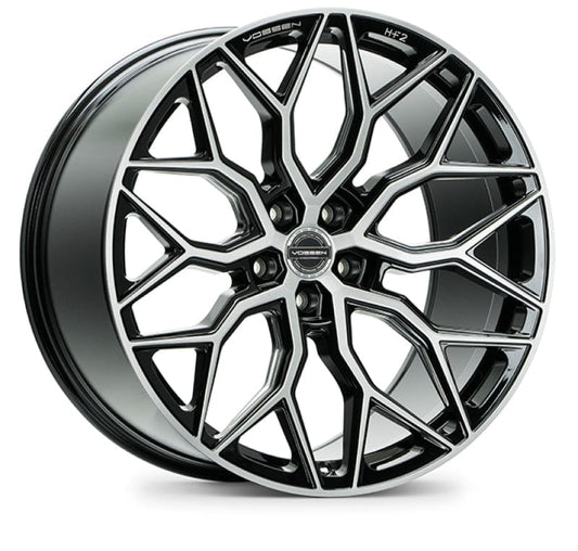 Kies-Motorsports Vossen Vossen HF-2 20x9 / 5x114.3 / ET32 / Flat Face / 73.1 - Brushed Gloss Black Wheel