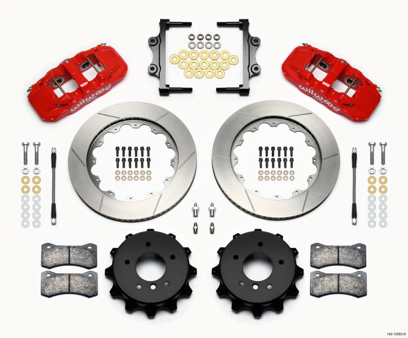 Kies-Motorsports Wilwood Wilwood AERO4 Rear Kit 14.00 Red 2007-2011 BMW E90 Series w/Lines