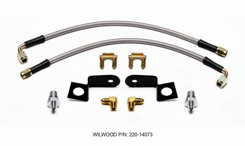 Wilwood Flexline Kit 14 inch -3 M10-1.0 IF 1/8 NPT 90 Deg w/tubing main image 0