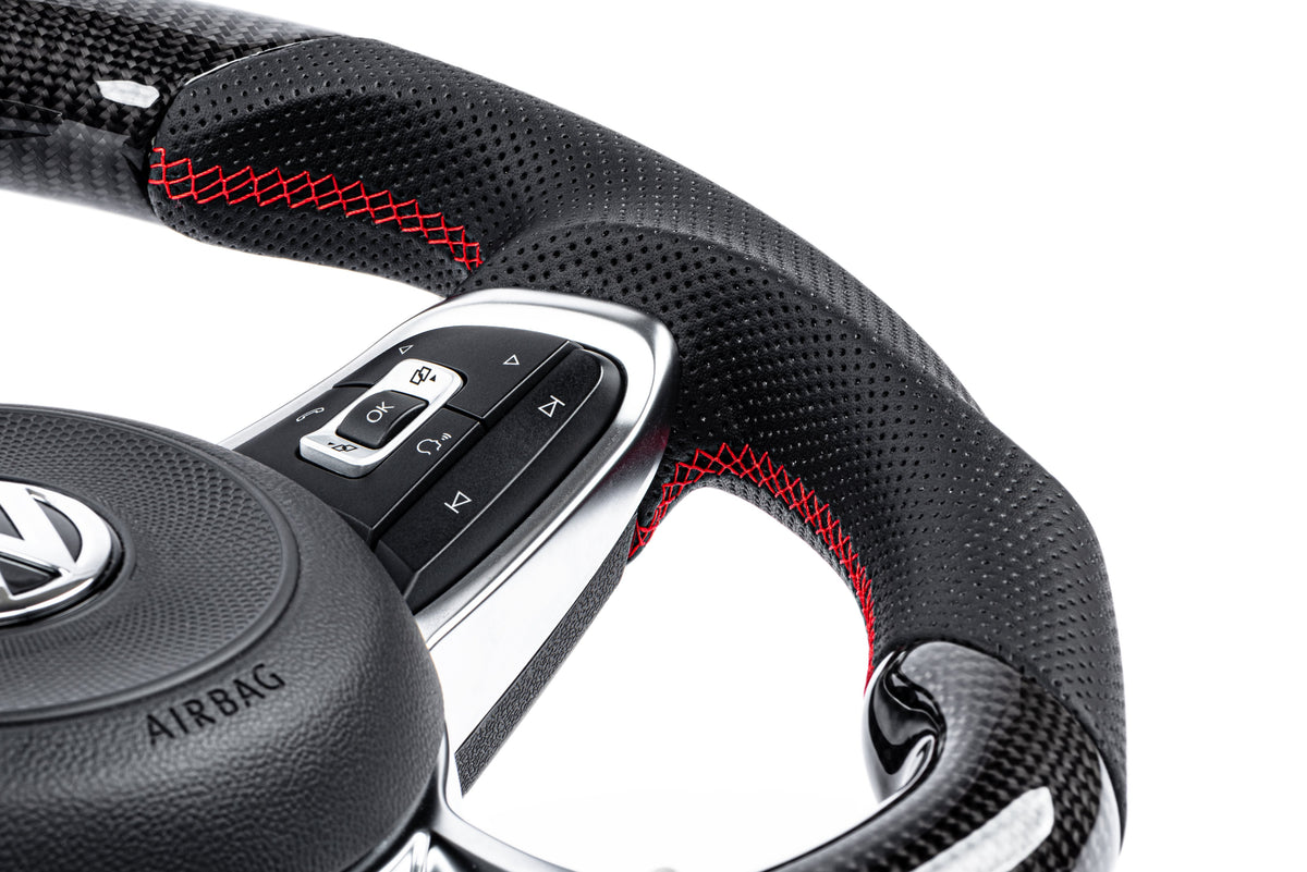 APR Steering Wheel - Carbon Fiber & Perforated Leather
MK7 GTI/GLI Red (For use without Paddles) — MS100205