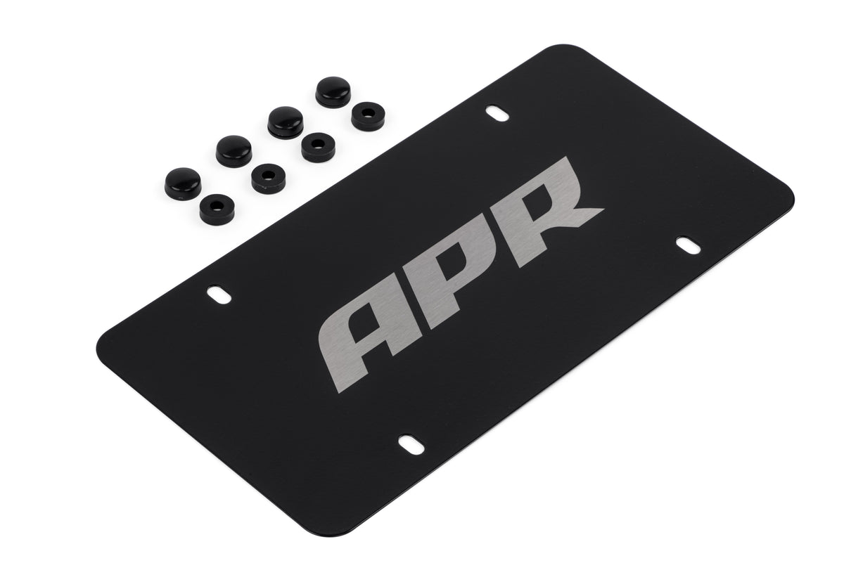 APR License Plate - Silver on Black — A1000015