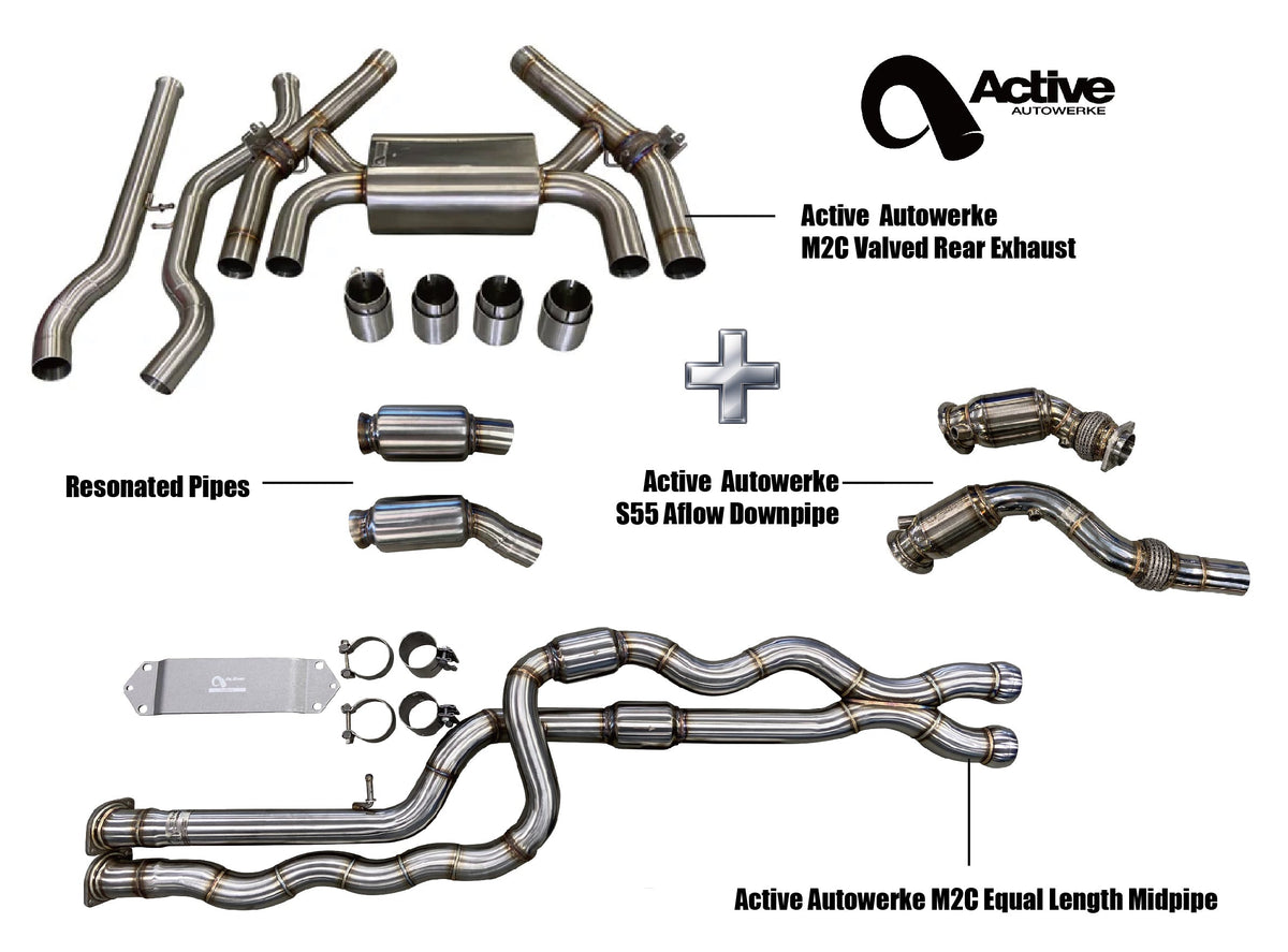 F87 M2C Exhaust Bundle AFlow Equal Length Resonated Main image