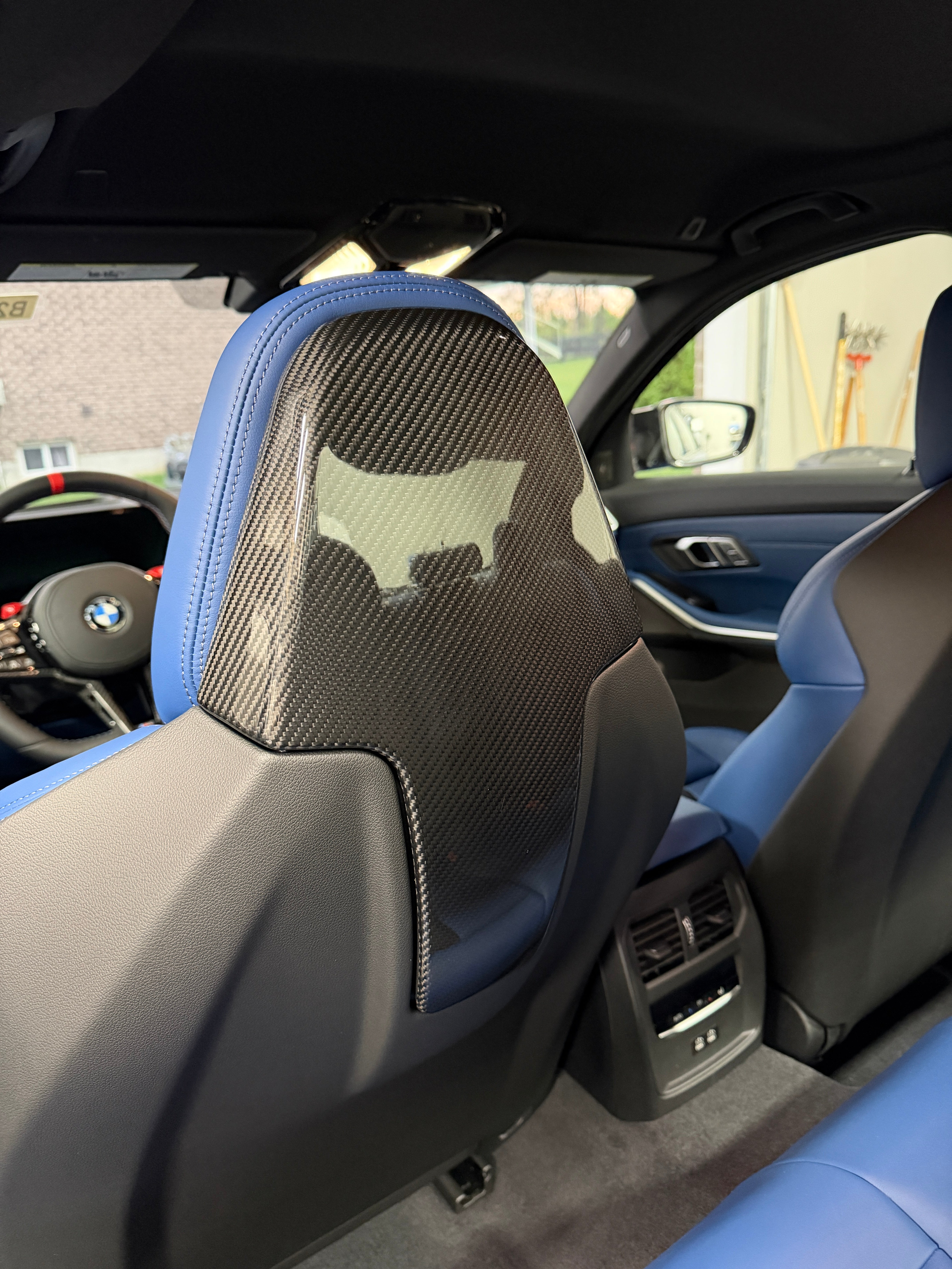 G8X Dry Carbon Fiber Head Rest Covers Secondary image