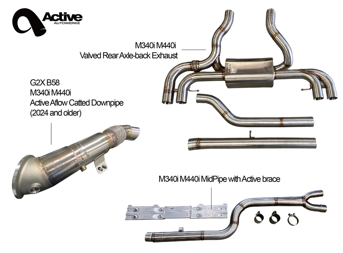 M340i/M440i Rear Exhaust Aflow Downpipe and Midpipe Bundle 2024 and Older Main image