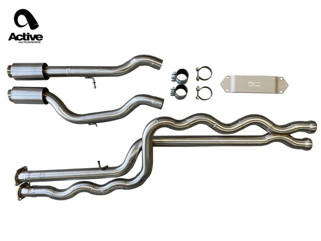 Active Autowerke BMW F8X Equal Length Mid Pipe Kit Gen-2 w AWE connectors — 2014+ M3 / M4 — 11-055A2 Main image