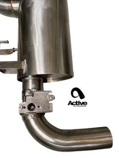 Active Autowerke BMW F3X 340i/440i Valved Rear Exhaust GEN 2 – carbon over black chrome tips — 2016+ 340 / 440 — 11-115FCB; muffler assembly; selected tips not shown Main image
