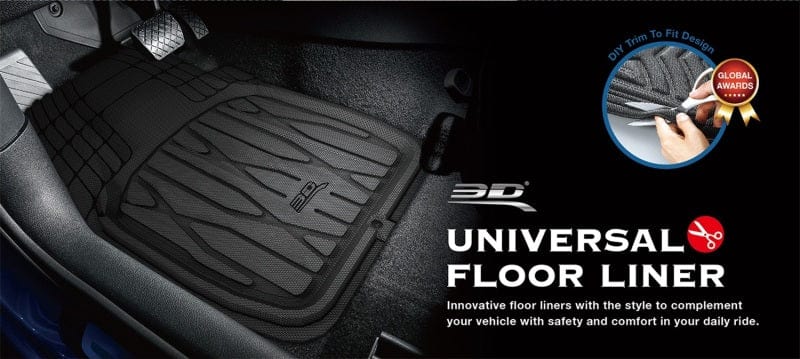 Kies-Motorsports 3D MAXpider 3D MAXpider 777-1 Universal Kagu Black Mat 4pcs (Size: L Front L 28in x W 21in Rear L 20in x 21in)