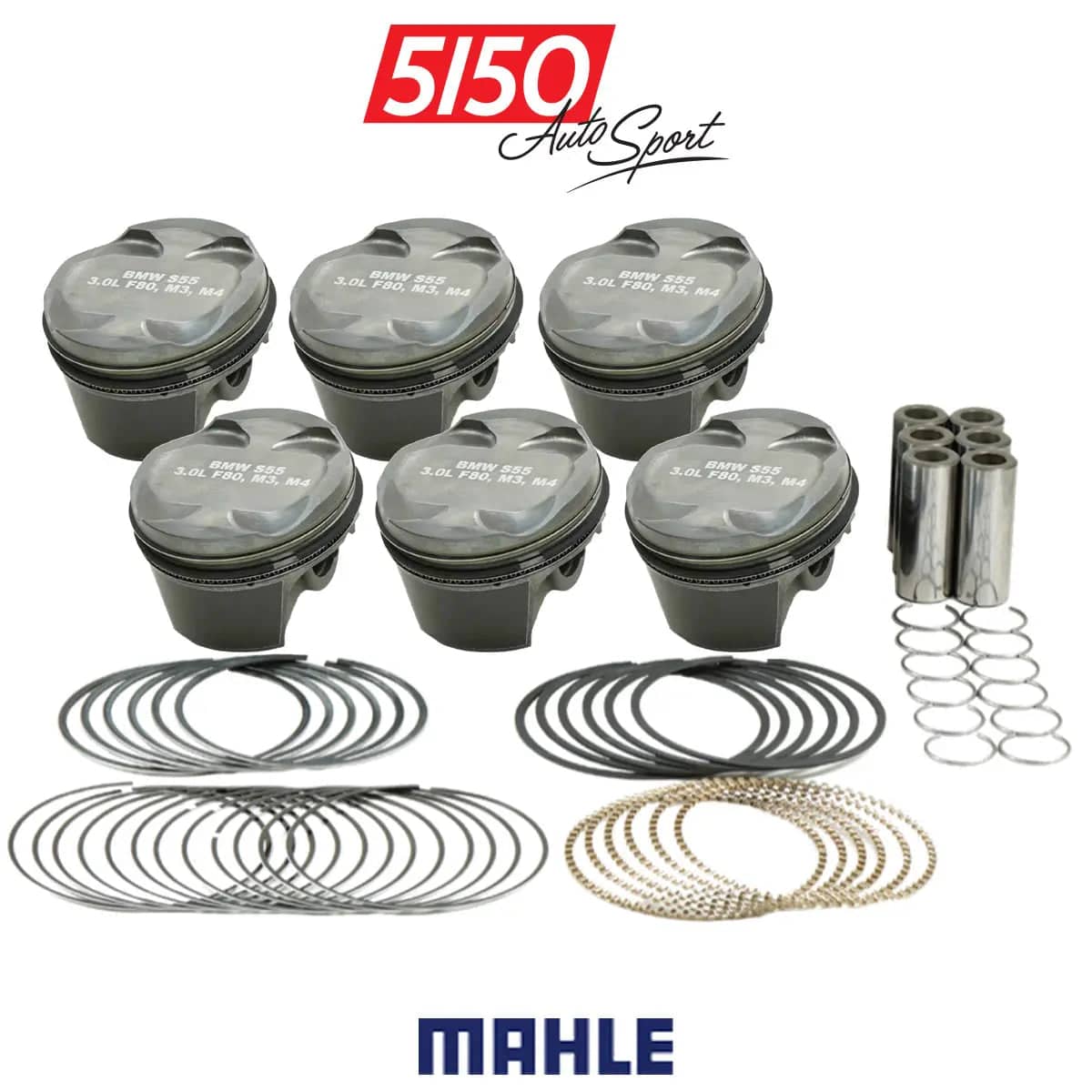 Kies-Motorsports 5150 Autosport Mahle Motorsport PowerPak Piston Set BMW S55 84 mm / 10.2:1 Main image