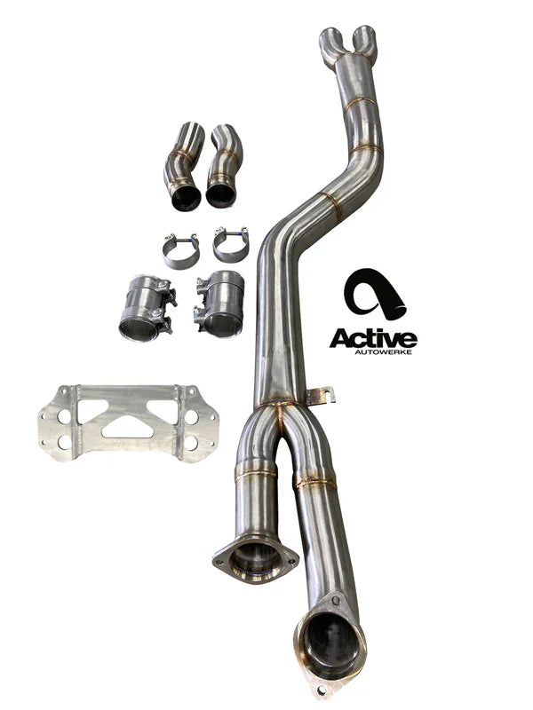 Kies-Motorsports Active Autowerke Active Autowerke G80/G82 M3/M4 Signature Single Mid-Pipe w/ G-Brace | Kies Motorsports